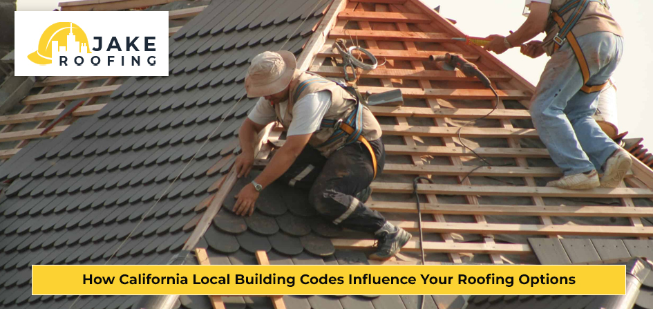 A construction worker reviewing California local building codes and regulations for roofing.